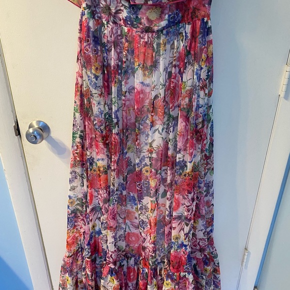 NWT Tadashi Shoji Paola Floral Print Maxi Dress Size 12 - Picture 6 of 11